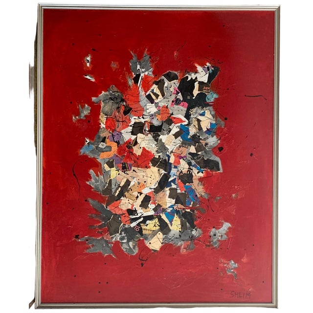 Mid 20th Century Sylvia Shlim Mixed Media Collage "All That Jazz", Framed For Sale - Image 9 of 9