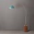 Mid-Century Modern Tambo 92-Inch Floor Lamp, 1980s - Mid Century Modern, Pool Blue Shade, Satin Nickel, Walnut Base For Sale - Image 3 of 7