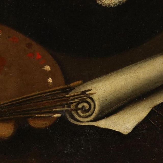 Portrait of a Painter, Oil on Canvas For Sale - Image 6 of 11