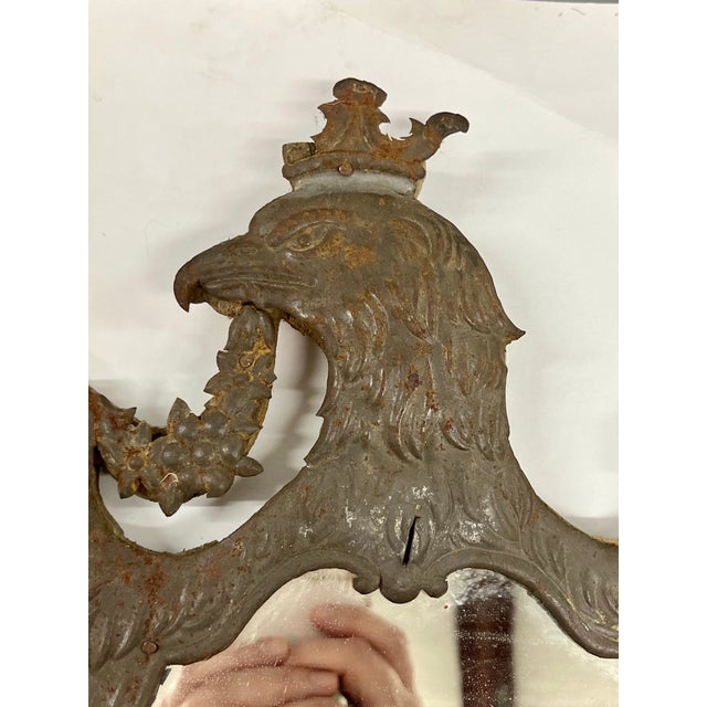 Pair of Antique French Federal Style Tin Eagle Mirrors, 19th Century For Sale - Image 10 of 18