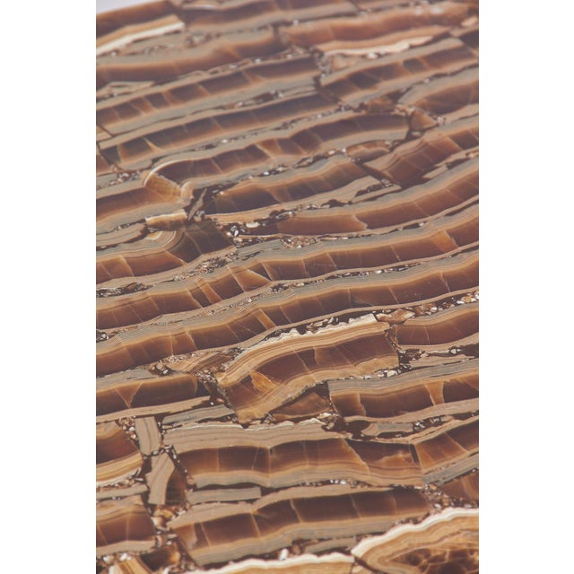 Brown Brass and Marble Coffee Table attributed to Cesare Lacca, 1950s For Sale - Image 8 of 10