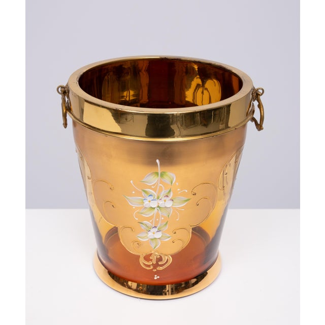 Murano Gold Decorated Glass Ice Bucket, Italy, 1950 For Sale - Image 6 of 14