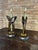 Mid-Century Modern Tasha Heifetz Free Form Walnut and Brass Table Lamps- A Pair. For Sale - Image 3 of 9