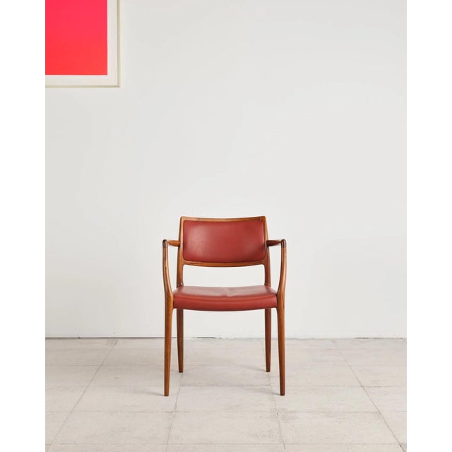 Brown Armchair Model 65 with Leather Upholstery by Niels O. Møller for j.l. Møllers, Denmark, 1960s For Sale - Image 8 of 18