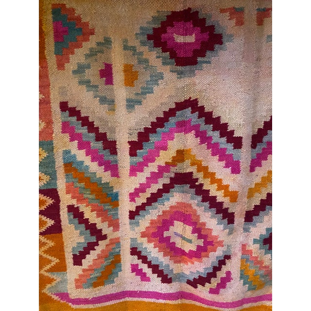 Mid-20th Century Vintage Peruvian Andean Geometric Textile Wall Hanging (66" X 72") For Sale - Image 4 of 5