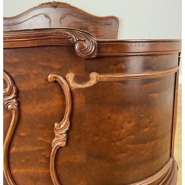 Vintage French Louis XVI King Size Bed Frame with Carved Headboard For Sale - Image 10 of 18