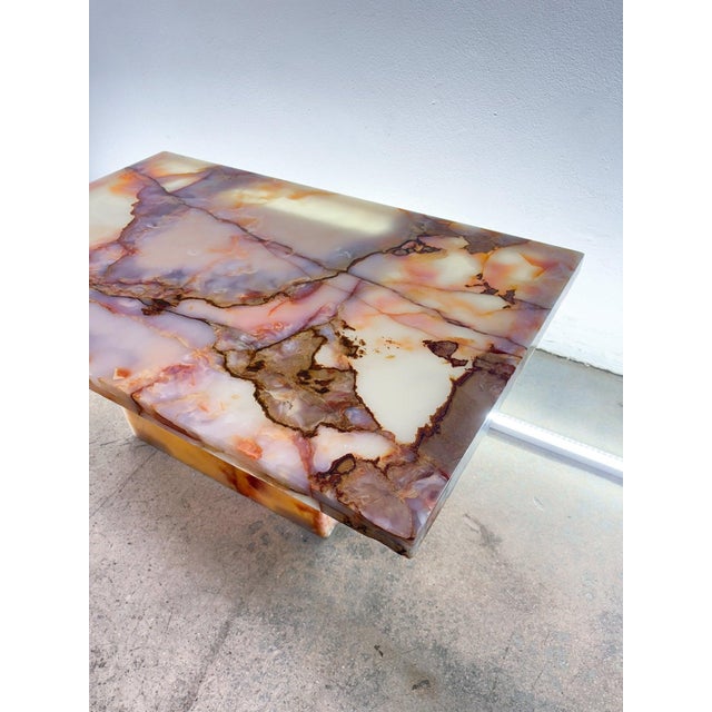 1970s Pink Onyx Coffee Table For Sale - Image 11 of 11