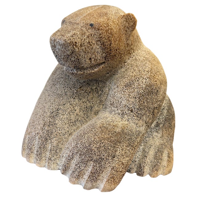 1970s Inuit Wilson Oozeva Carving of Polar Bear For Sale - Image 9 of 18