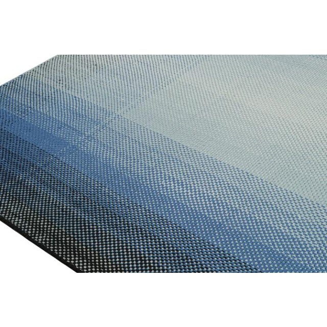 2010s Rug & Kilim’s Scandinavian Style Ombre Kilim in Blue Gradient Pattern For Sale In New York - Image 6 of 7