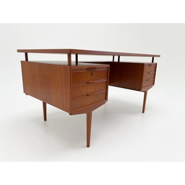 Danish Teak Executive Floating-Top Desk, 1960s For Sale - Image 17 of 17