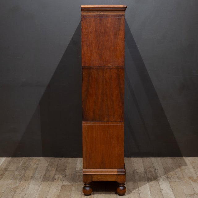 Antique Macey Furniture 3 Stack Lawyer's Bookcase With Ball Feet c.1920 For Sale - Image 11 of 13