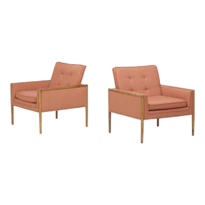 Pair of Mid-Century Modern Lounge Chairs, American, Walnut, 1960s