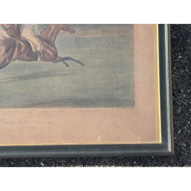 Grand Steeple Chase - Large, Orig. 19th C. Equestrian Color Print in Period Frame - 1837 For Sale - Image 14 of 14