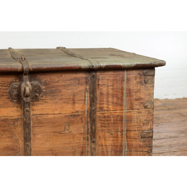 19th Century Blanket Chest with Brass Hardware & Rustic Character For Sale In New York - Image 6 of 12