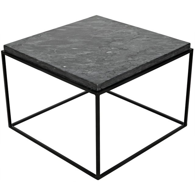 Noir NOIR Lomax Coffee Table in Black Metal Finish with Black Stone For Sale - Image 4 of 7