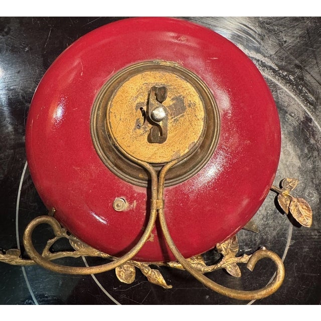 Antique German Art Nouveau Ceramic Dish Desk Clock With Metal Detailing For Sale - Image 9 of 11