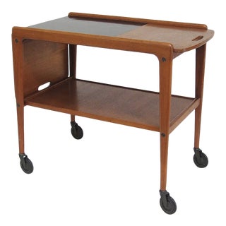Danish Mid Century Serving Cart For Sale