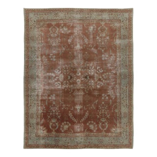 Oversized Antique 20th Century Lahore Rug With Distressed Florals - Rug & Kilim For Sale