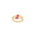 14k Yellow Gold Prong Set Ruby Diamond Split Bypass Ring Size 6 For Sale In New York - Image 6 of 13
