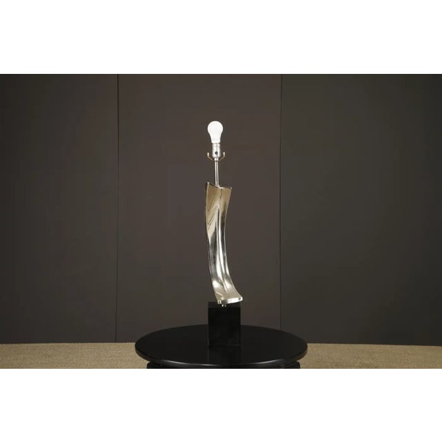 Mid-Century Modern Maurizio Tempestini for Laurel Lamp Co Sculptural Chrome Arc Table Lamp, 1970s For Sale - Image 3 of 17