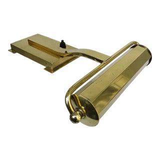 Art Deco Polished Brass Cubist Piano Light, 1920s For Sale