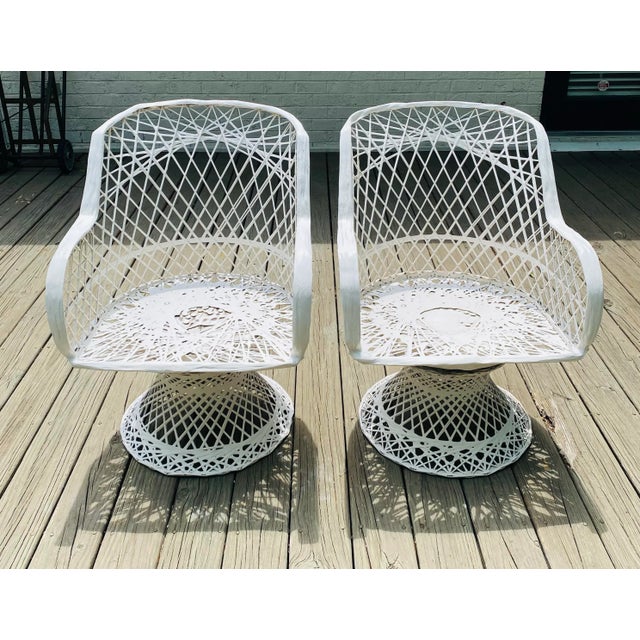 1970s 1970’s Russell Woodard Style Spun Fiberglass Oval Table W/ 4 Arm Chairs For Sale - Image 5 of 12