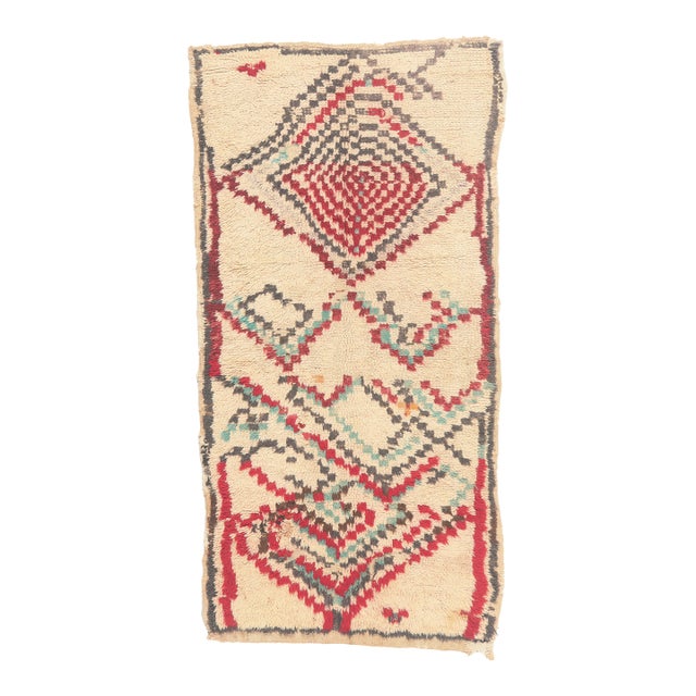 Vintage Azilal Moroccan Rug, 03'10 X 07'05 For Sale