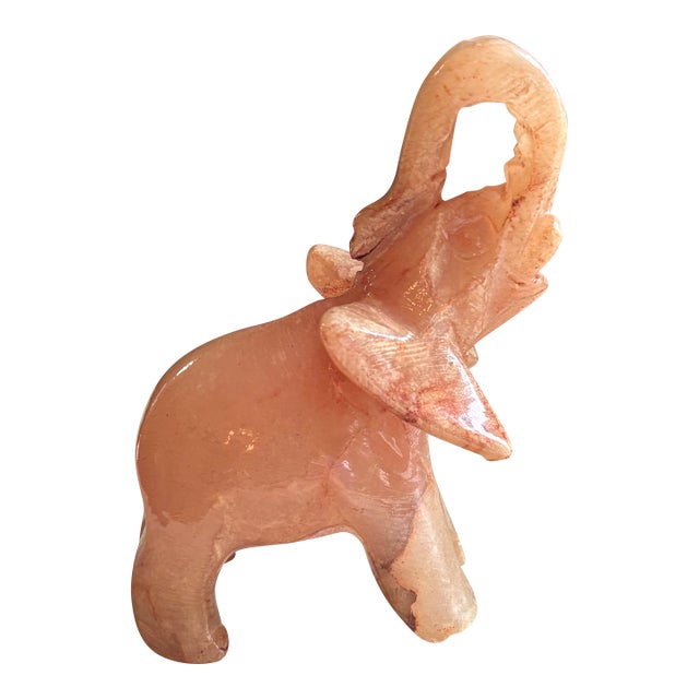 Vintage Rose Quartz Elephant For Sale