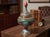 Vintage Hand Painted Copper Pedestal Urn For Sale - Image 4 of 12