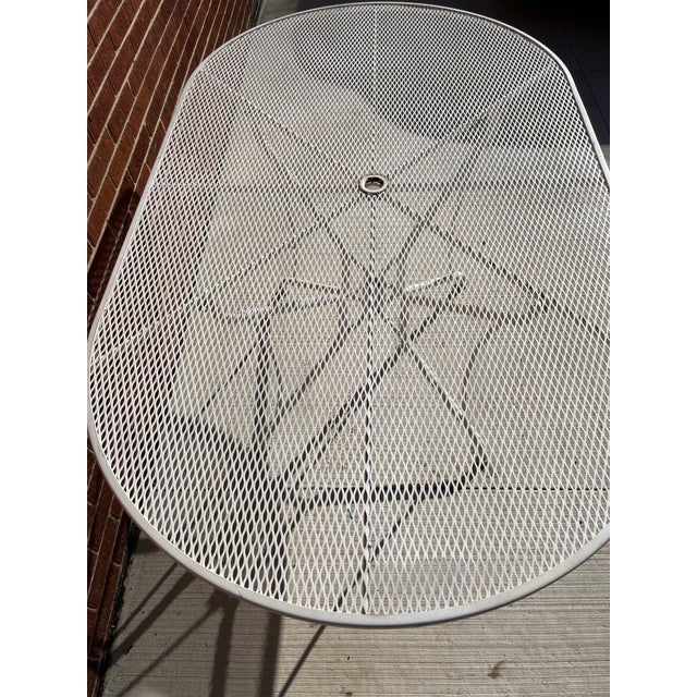 Woodard 72"x42" Wrought Iron Patio Outdoor Oval Dining Table For Sale In Chicago - Image 6 of 7