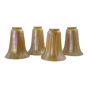 American Durand Art Glass Gold Lamp Shades - Set of 4