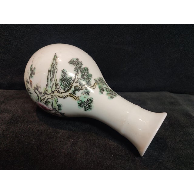 White Chinese Old Ceramic Vase,Jurentang Marked Famille Rose Porcelain Vase Hand Drawing Figures Fishing Pattern For Sale - Image 8 of 11