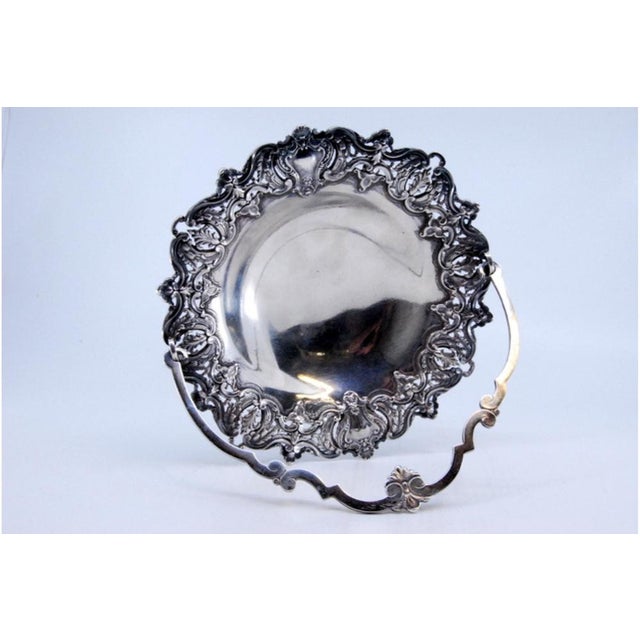 Silver Basket for with Tilting Handle, Shells and Palms For Sale - Image 5 of 10