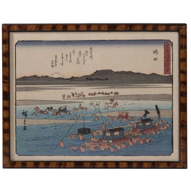 Shimada is an original modern artwork realized after Utagawa Hiroshige, in the Late 19th Century. Original Woodcut print...
