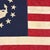 This modified vintage flag is made from a thin cotton cloth and newly embellished with an American yacht ensign emblem....