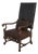 Century Leather & Wood High Back Armchair For Sale
