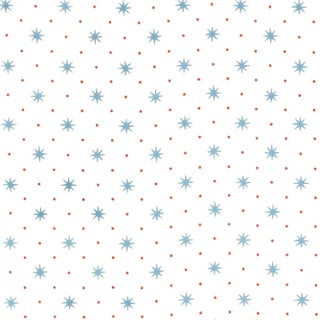 Sister Parish Serendipity Fabric in Blue Orange For Sale