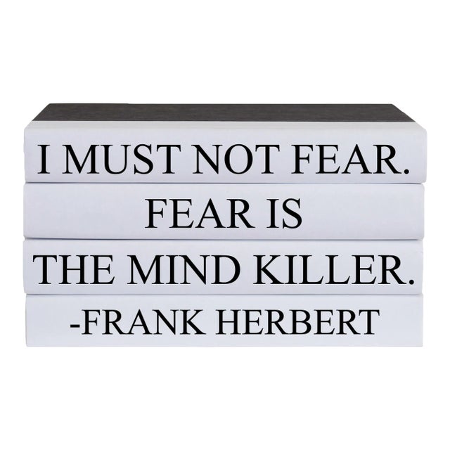 Decorative Books - Quote Book Stack - "Fear Is the Mind Killer" For Sale