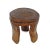 Original old Nagaland wood stool. Carved from a single piece of indigenous hardwood each with unique decorative iron trim...