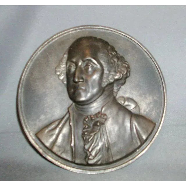 Traditional 19th Century Patinated Steel Plaque Memorial George Washington Portrait Bust For Sale - Image 3 of 10