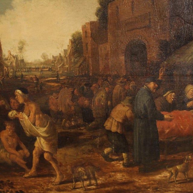 Droochsloot, Flemish Scene, 1646, Oil on Panel, Framed For Sale - Image 6 of 16