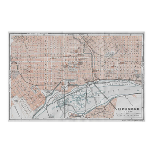 1909 Antique Map of Richmond Virginia