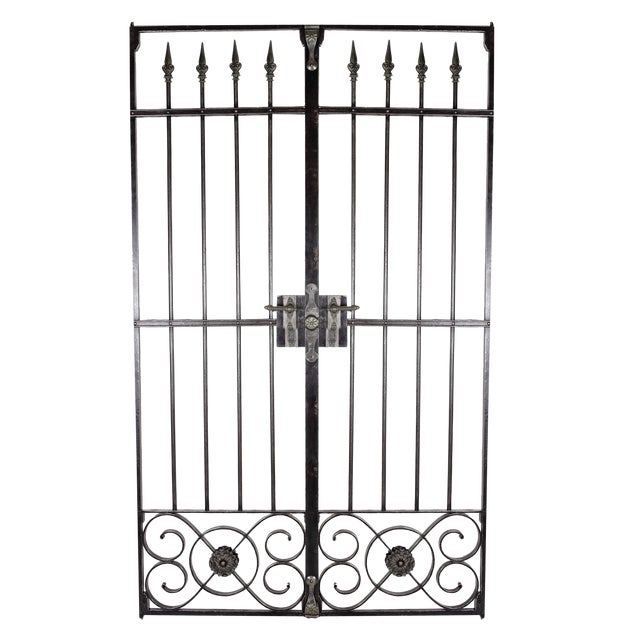 Antique Iron Wrought Double Doors, 1880s For Sale