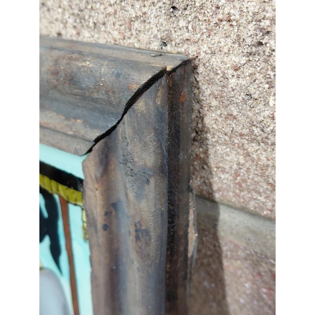 Framed Punakawan Charriot Ride Reverse Glass Painting For Sale - Image 10 of 11