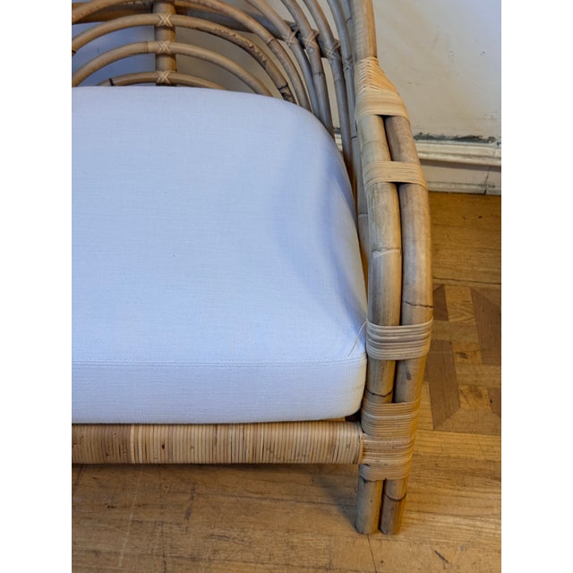 White Serena and Lily Edgewater Rattan Lounge Armchair For Sale - Image 8 of 12