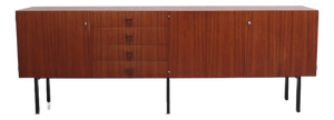 Modernist Belgian Sideboard in Metal & Teak by Roger De Winter for E.M.Y., 1960s