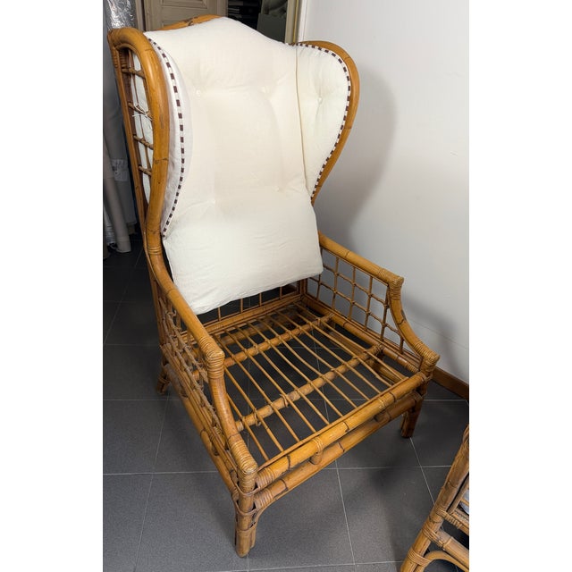 Vintage Bamboo Armchairs, 1990, Set of 2 For Sale - Image 9 of 15