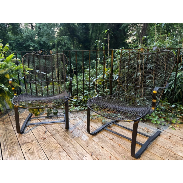 Mid 20th Century Mid 20th Century Russell Woodard Sculptura Pair of Porch Rockers, 2 Pieces, Attributed For Sale - Image 5 of 10