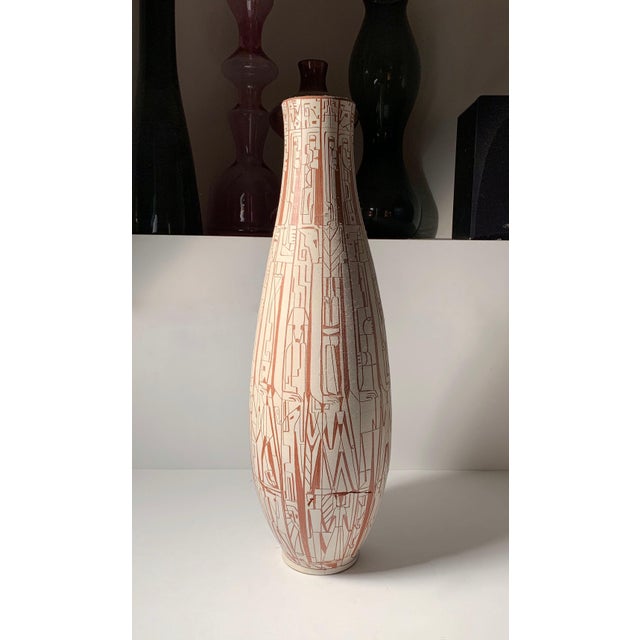 Monumental Theo & Susan Harlander Brooklin pottery cubist vase. Vase has bad damage to it in need of restoration. Such a...