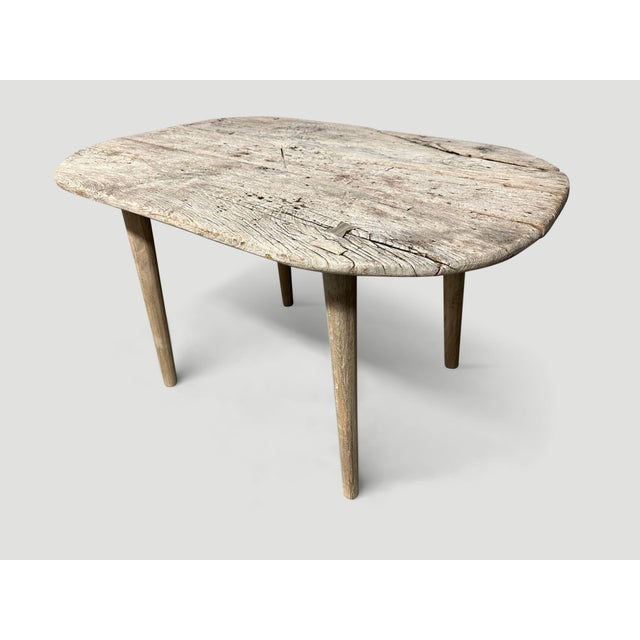 Andrianna Shamaris Wabi Sabi Teak Wood Table For Sale - Image 4 of 6